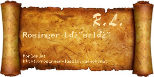 Rosinger László névjegykártya