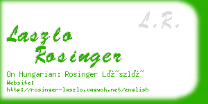 laszlo rosinger business card